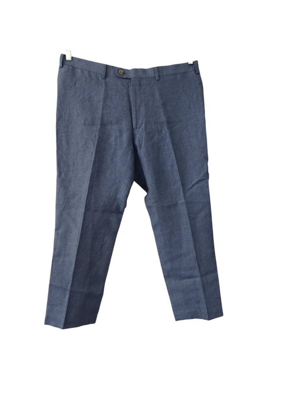 Indochino Slim Blue Micro Check Pants Men Size 38 x 26 Preppy Coastal Nautical